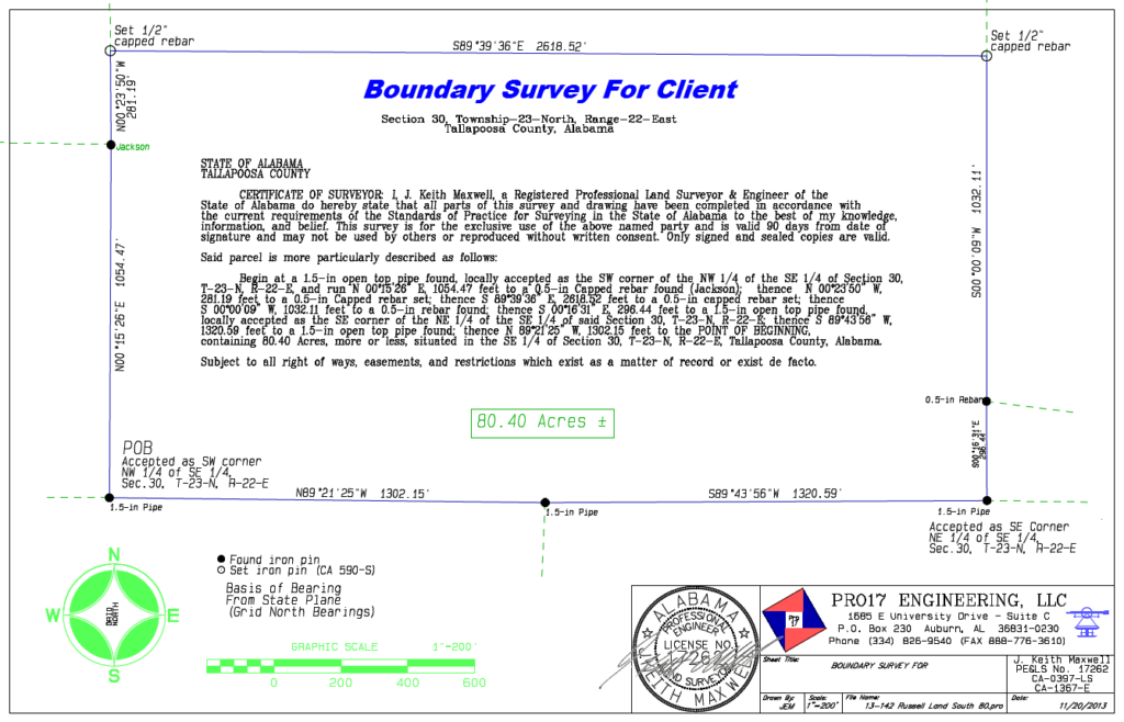 boundary survey drawing